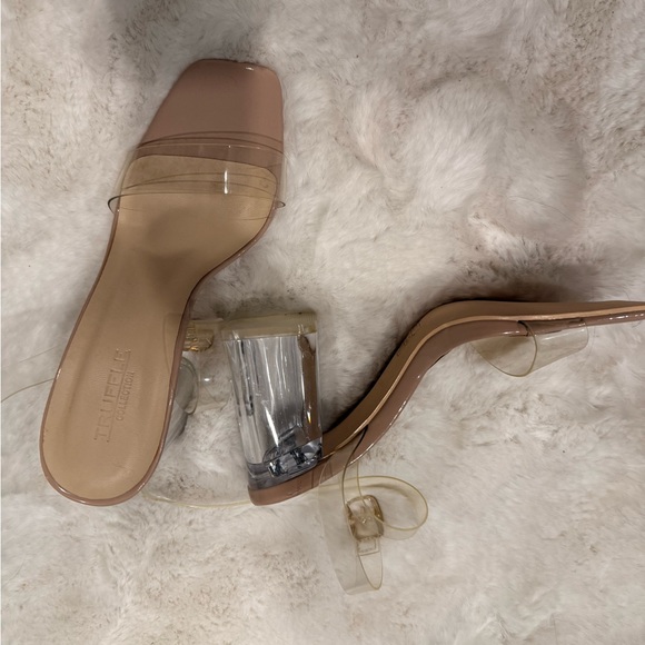 Transparent Nude Heeled Sandals - Picture 3 of 4